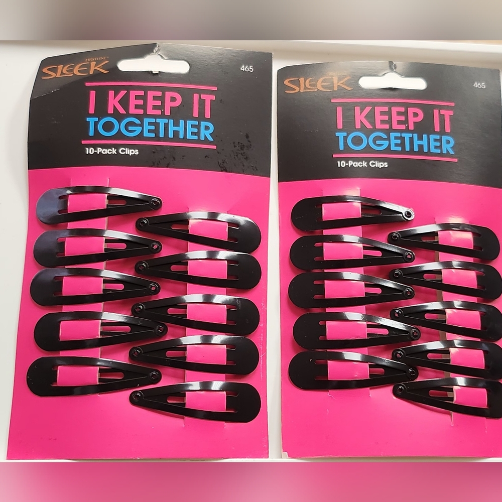 NWT 》2×《 SLEEK I KEEP IT TOGETHER 10-pk HAIR CLIPS BUTTERFLY CLIPS!